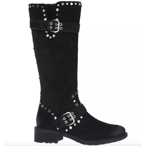 Sam Edelman Deryn Suede Studded Mid Calf Boots In Black Size 8 New - Picture 1 of 10